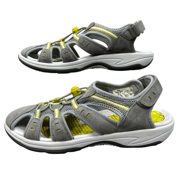 Lands' End Gray Closed Toe Comfort Adjustable Sport Hiking Sandals Size 8D - Picture 2 of 12